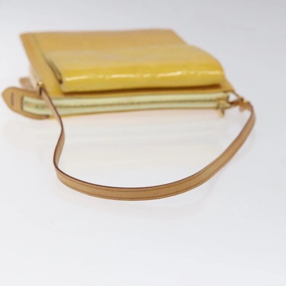 LOUIS VUITTON Monogram Vernis Motto Pouch Lime Yellow - Picture 6 of 16